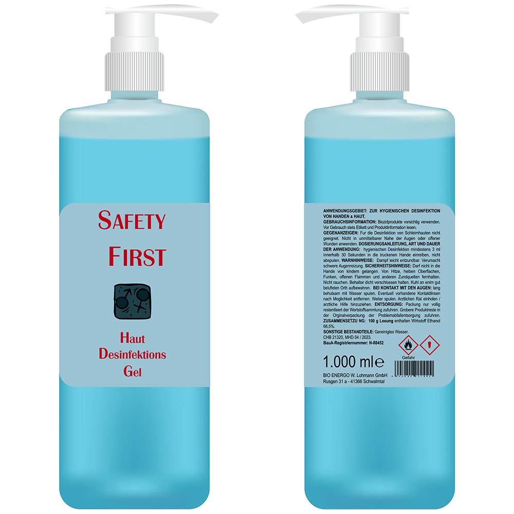 Safety First - Haut Desinfektions Gel 1.000ml