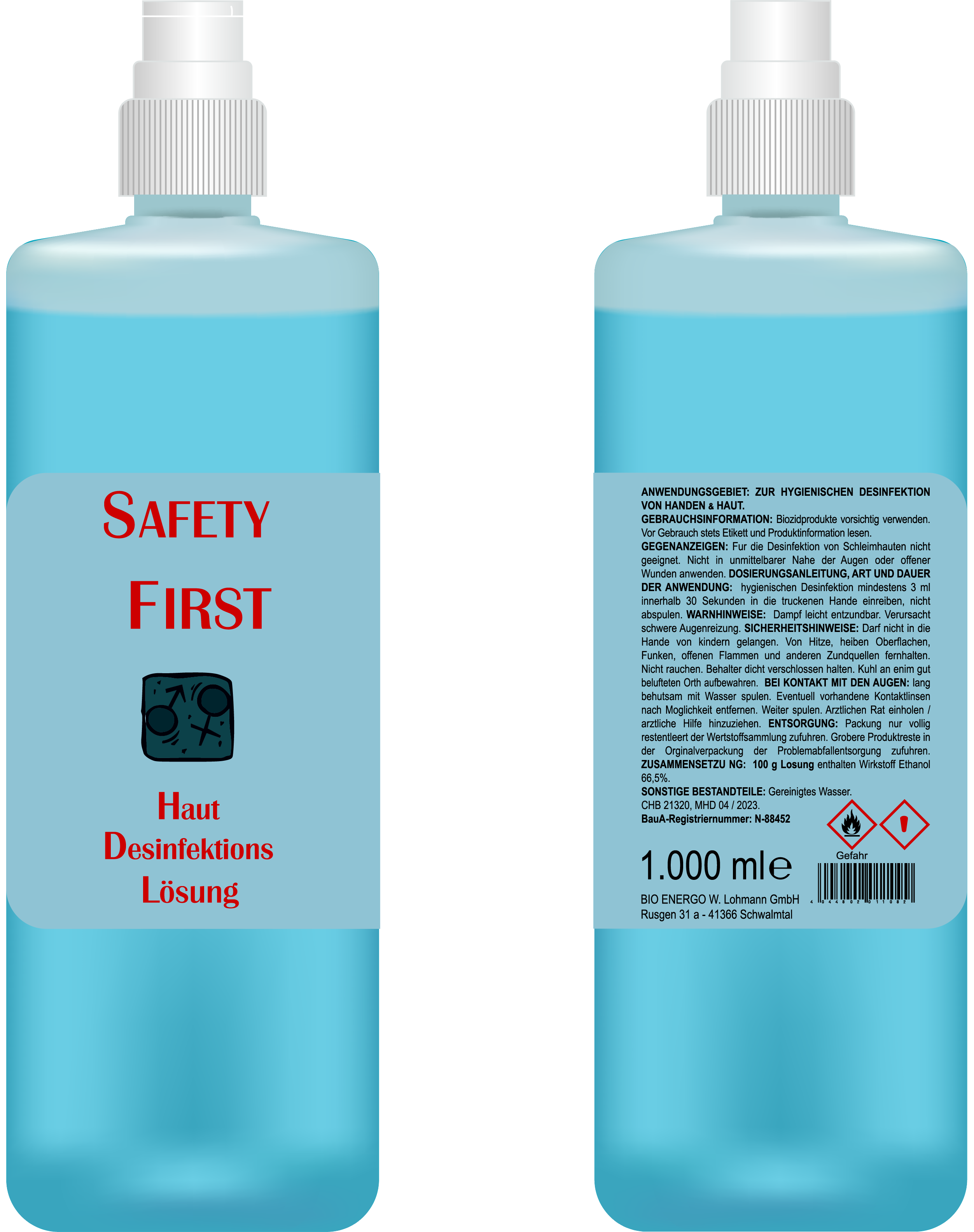 Safety First - Haut Desinfektions Lösung 1.000ml